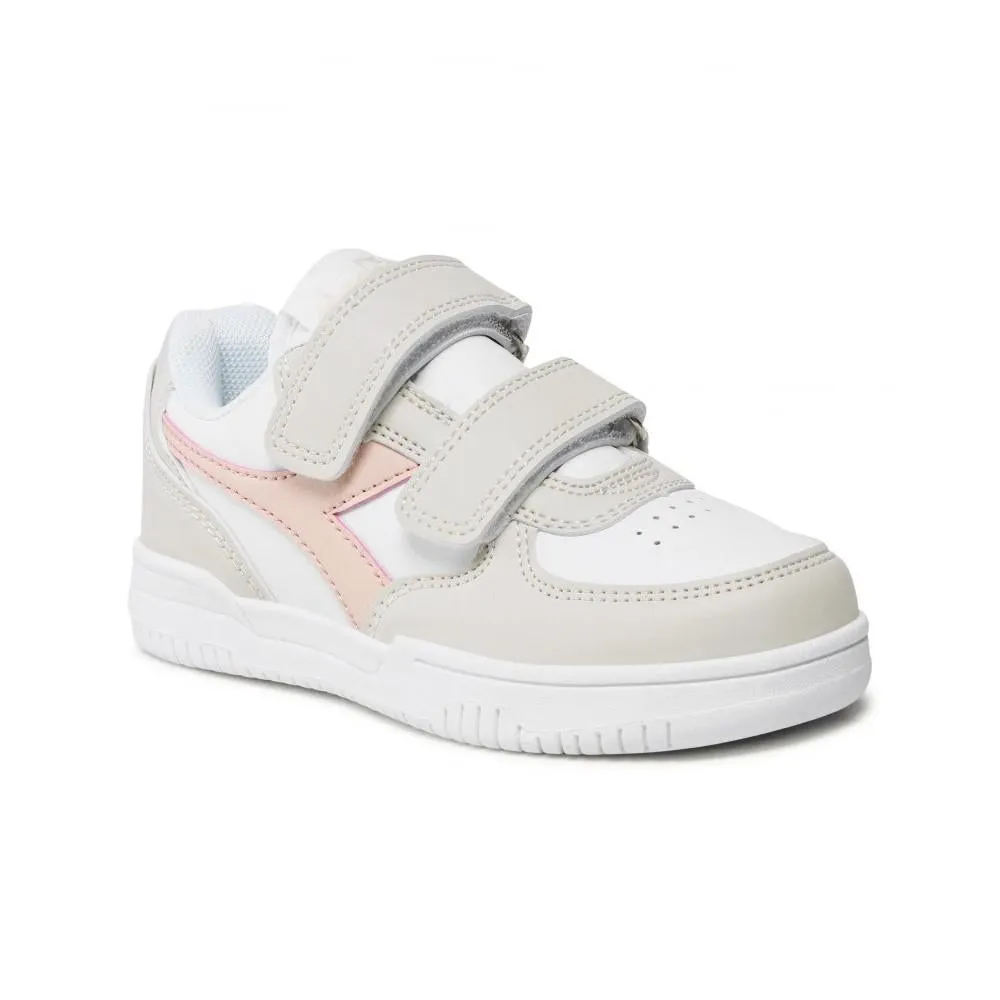 Diadora Kids Raptor_Low_Ps White_Bone/Pastel_Rose_Tan