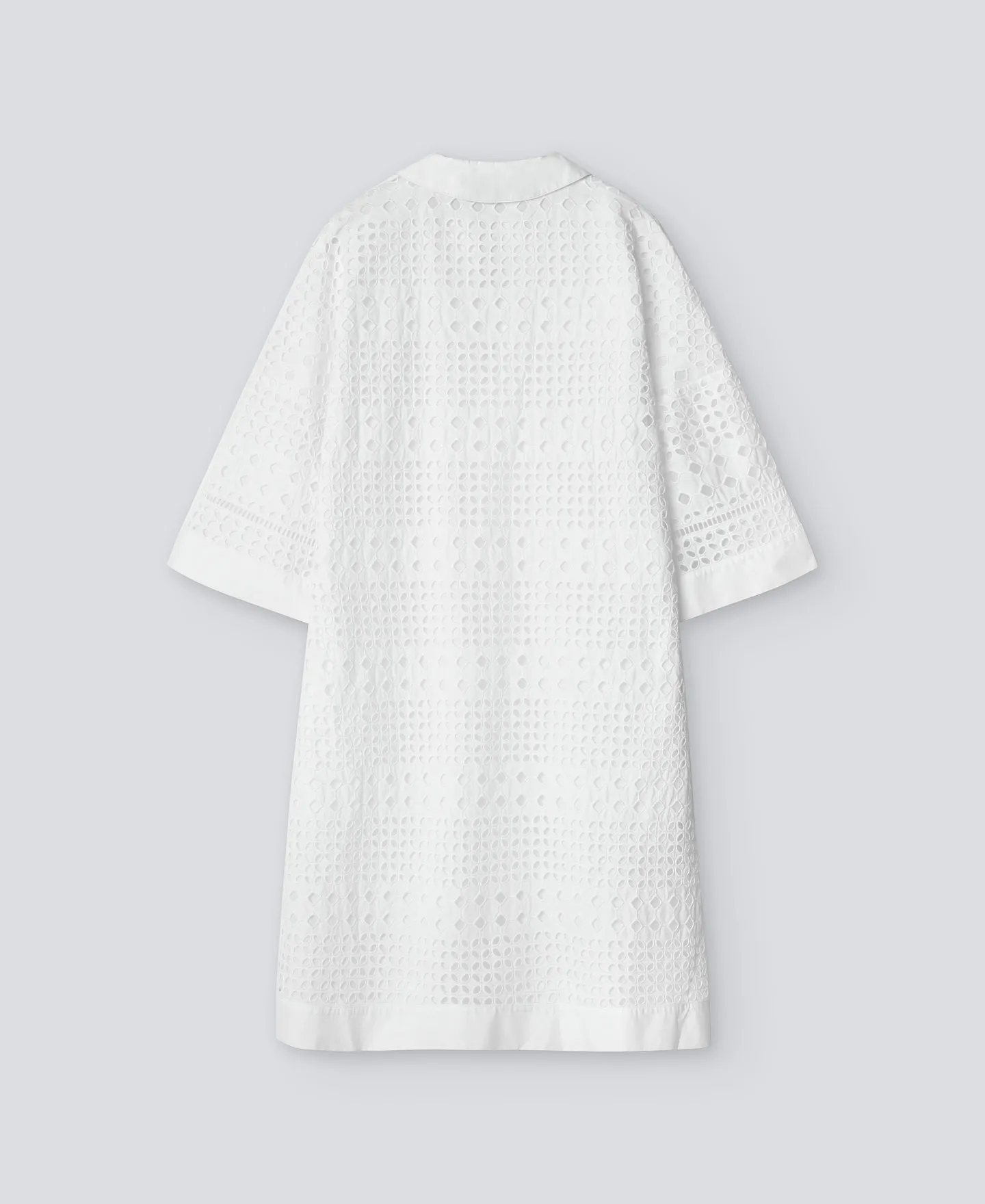 English embroidery white dress woman