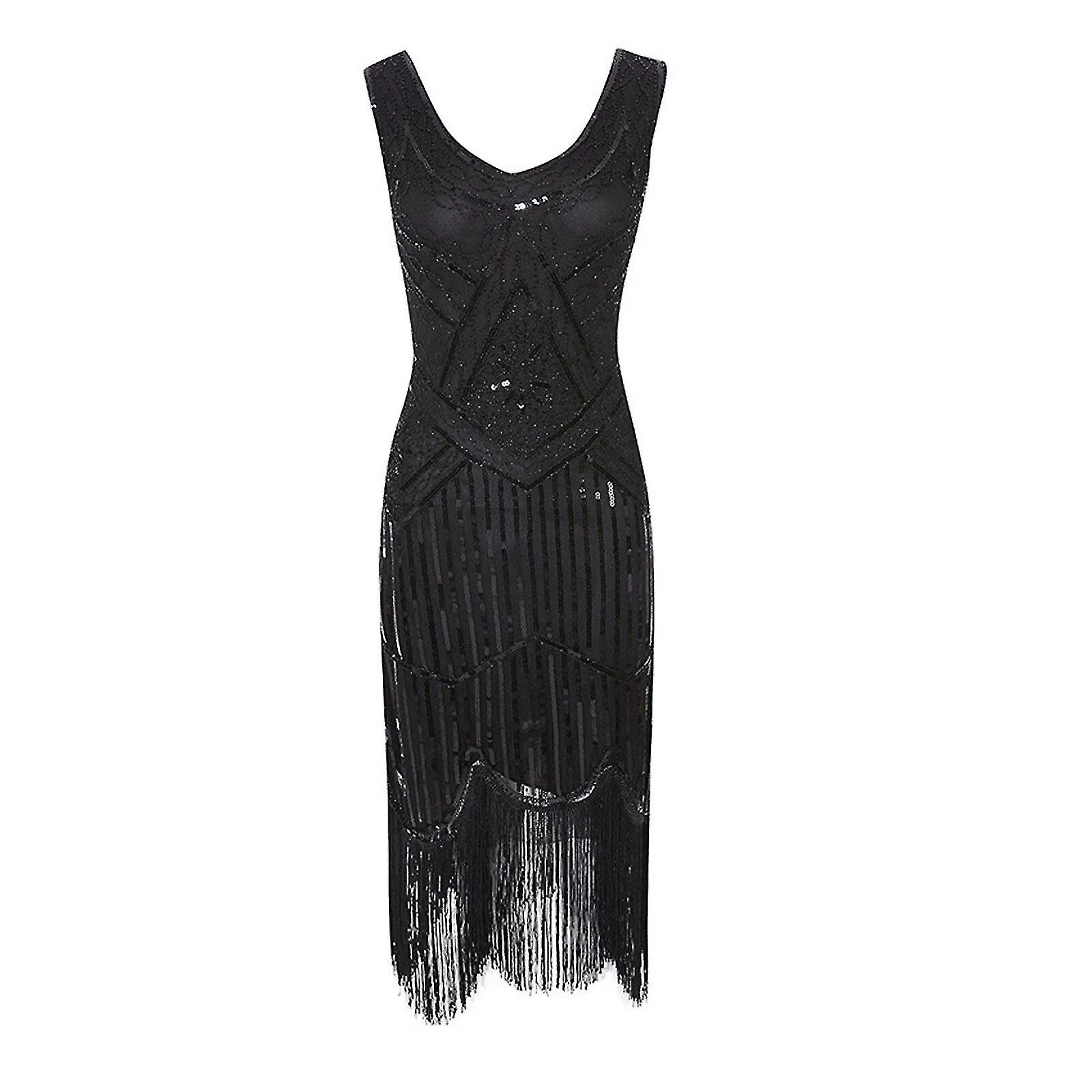 Evelyn Flapper Dress Great Gatsby 1920's Themed Dresses for Women Cocktail Party Dress  Vintage Sequin Dress