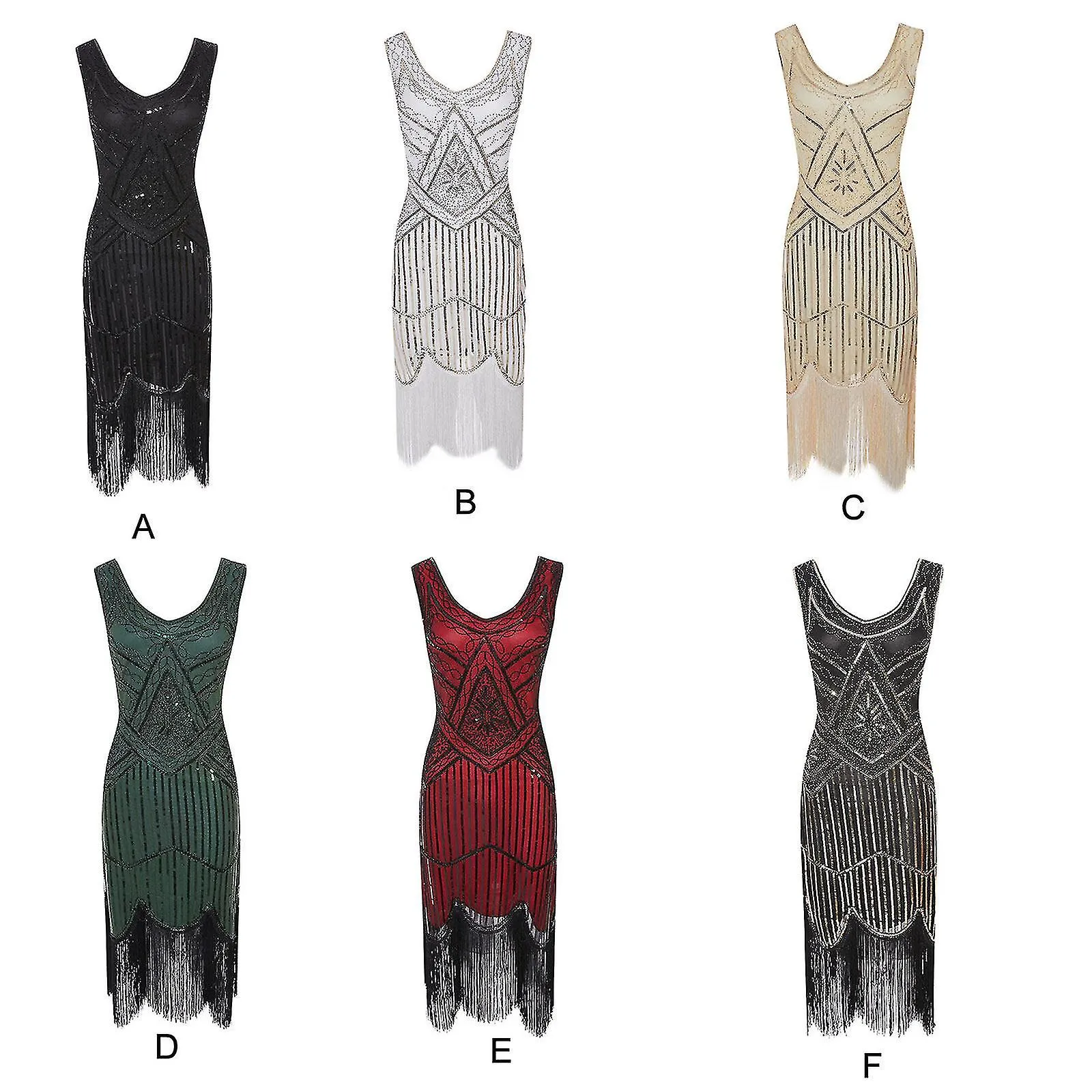 Evelyn Flapper Dress Great Gatsby 1920's Themed Dresses for Women Cocktail Party Dress  Vintage Sequin Dress