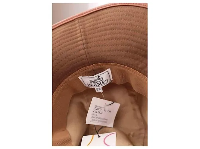 Hermès Sombrero de cachemir Castaño 