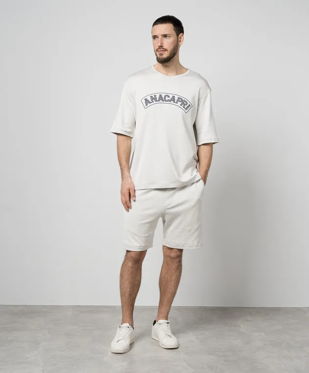 ISAIA Gray t-shirt with embroidery