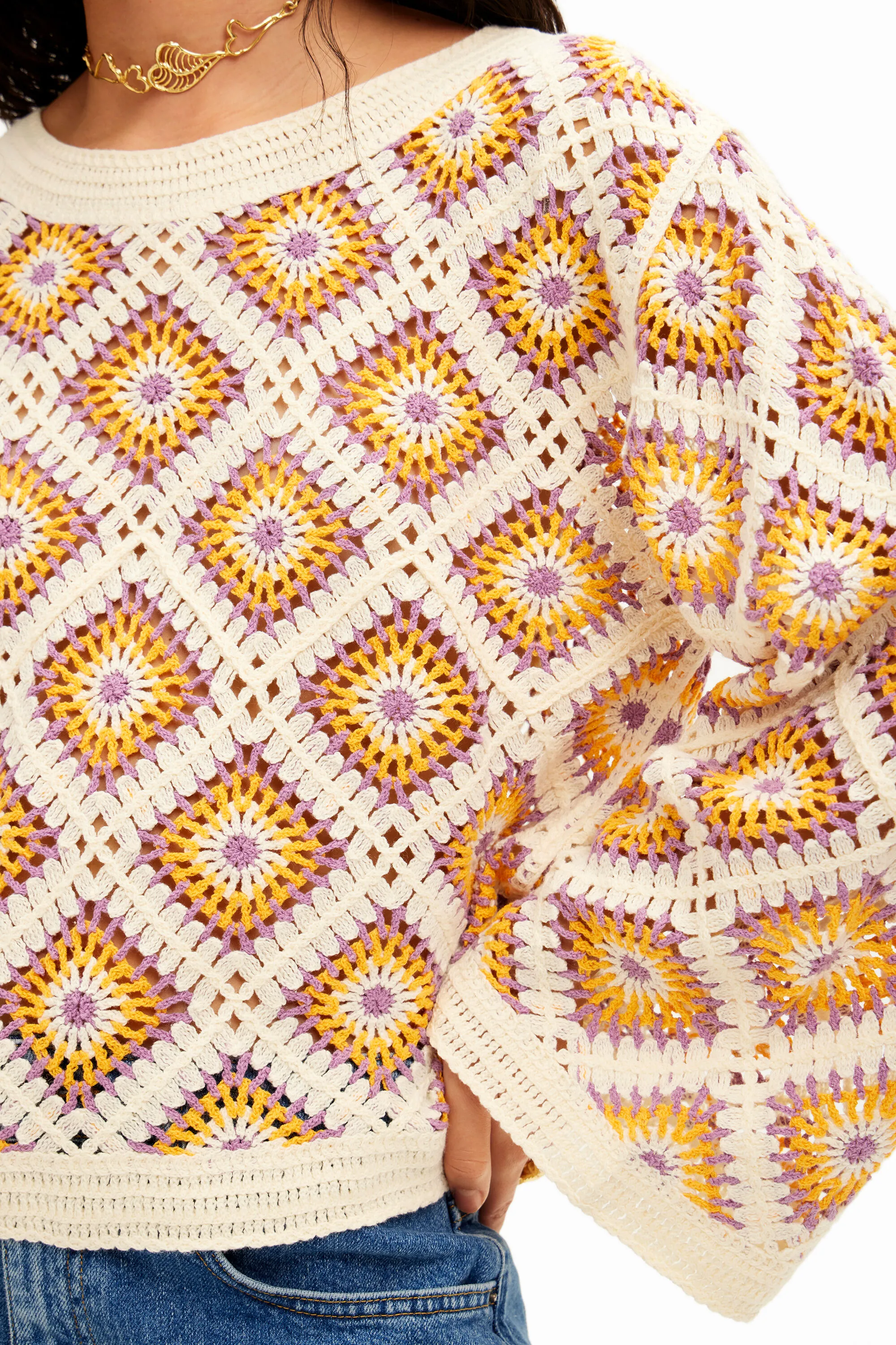 Jersey crochet multicolor