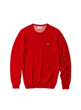 jersey lacoste round basic rojo hombre