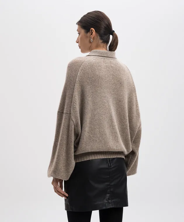 Khaite RENE brown cashmere sweater