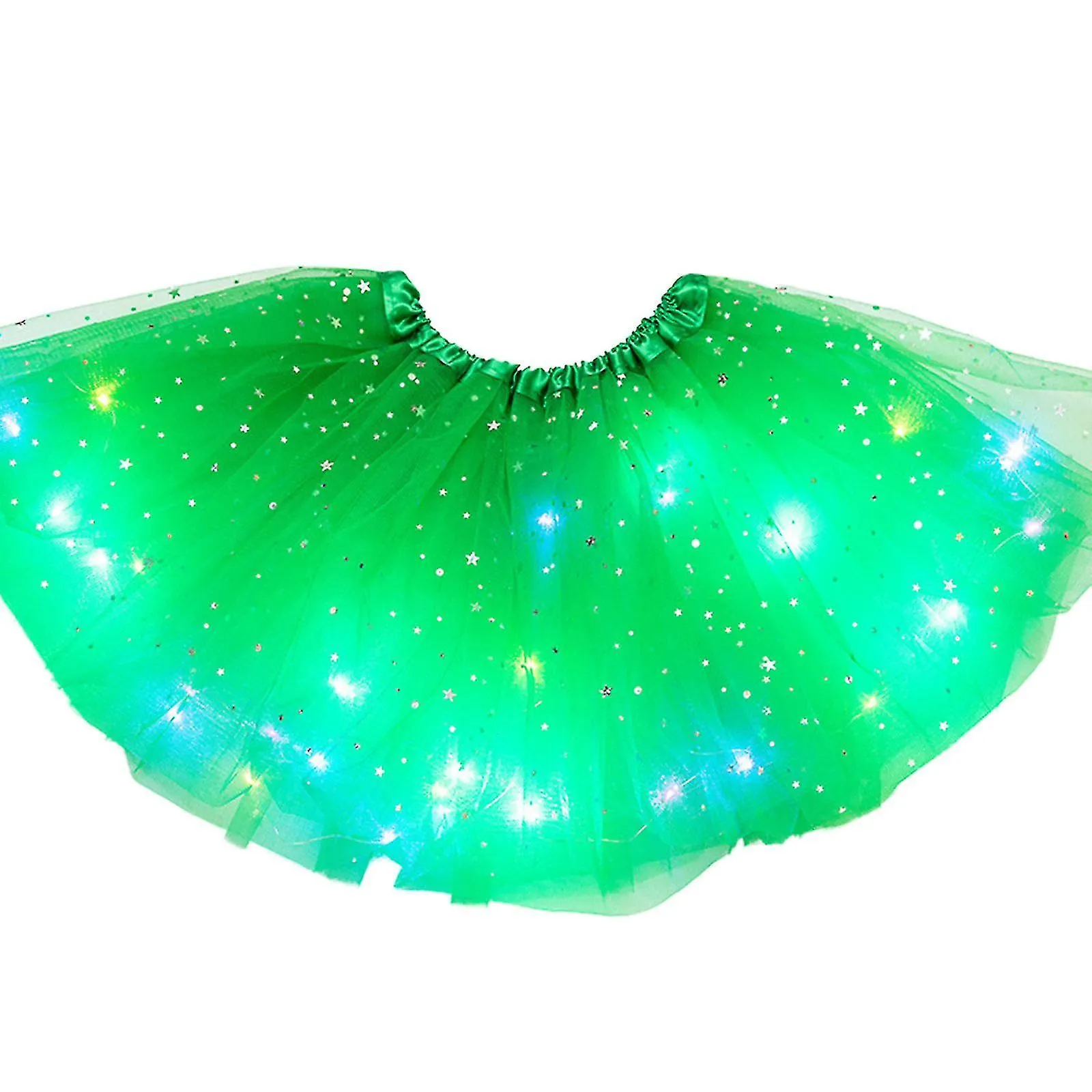 Led Tutu Skirt Light Up Tutus para Mujeres Tul en capas Ballet Dance Skirt Sparkly Party Costume - Snngv