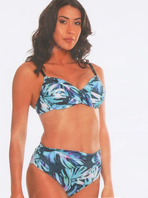 Linea Sprint Bikini de mujer floral de cintura alta.