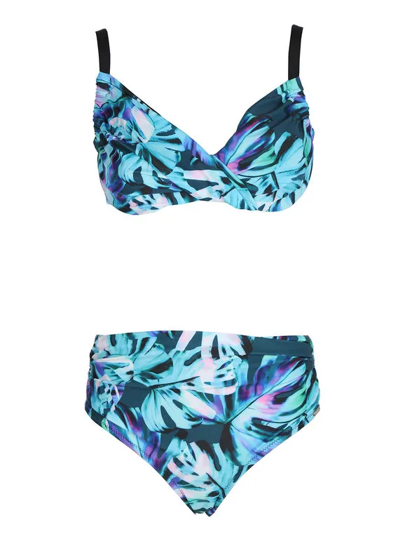 Linea Sprint Bikini de mujer floral de cintura alta.