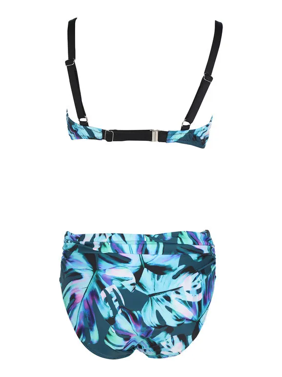 Linea Sprint Bikini de mujer floral de cintura alta.