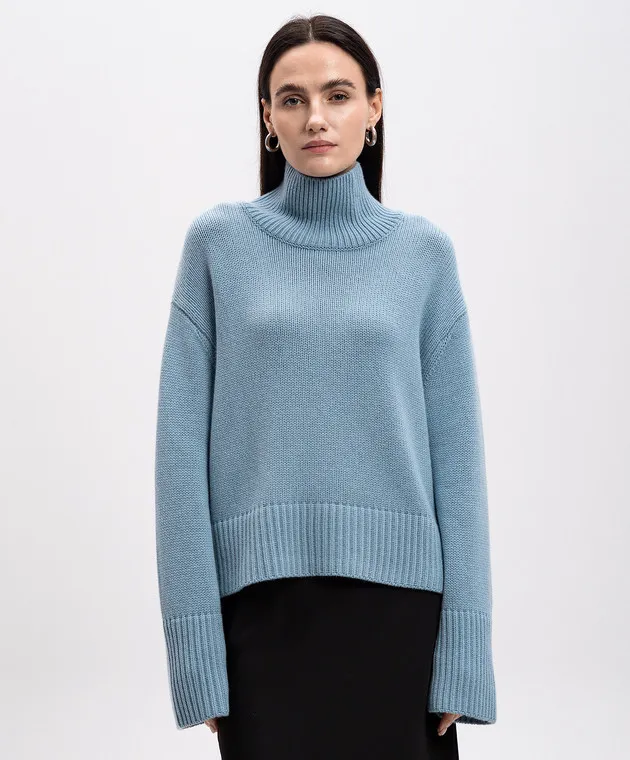 LISA YANG Fleur blue cashmere sweater