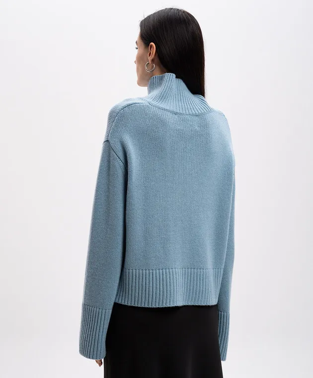 LISA YANG Fleur blue cashmere sweater