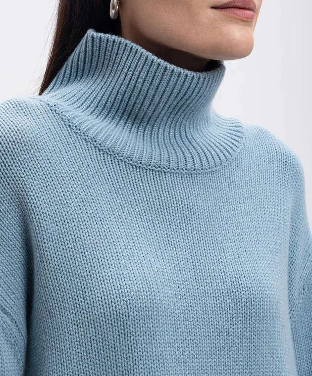 LISA YANG Fleur blue cashmere sweater