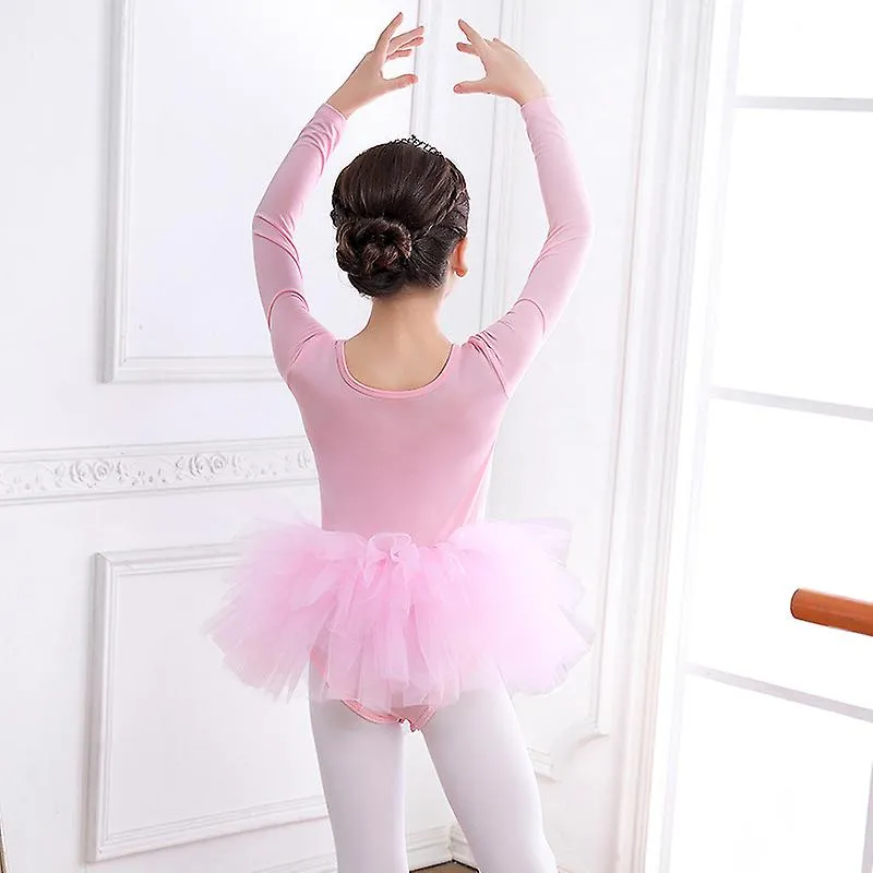 Long Sleeve Ballet Dress Ballet Dance Tutu Dress Ballet Outfits Sequines Ballet Leotard with Tutu Skirt