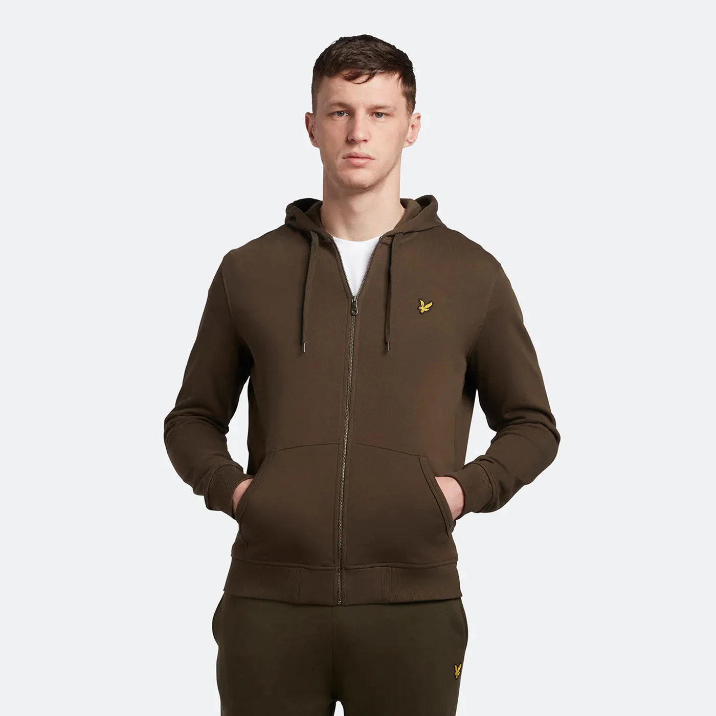 Lyle & Scott Zip Through Hoodie Olive