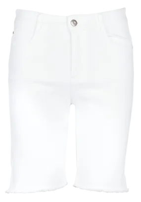 MAISON 123 CHIARA - Bermudas de algodón de talle alto en blanco