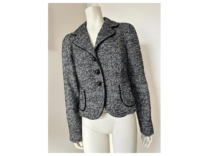 Max Mara Chaquetas Negro Blanco 