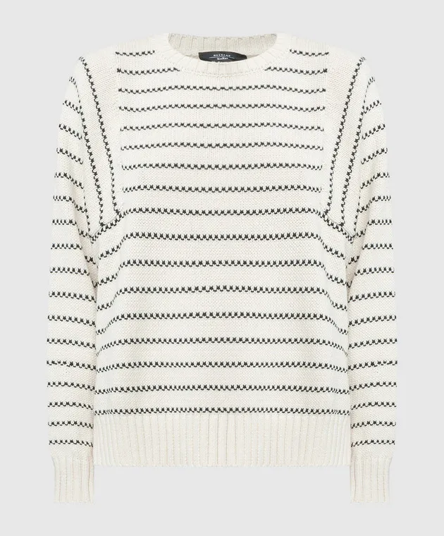 Max Mara Weekend NATURA white striped sweater