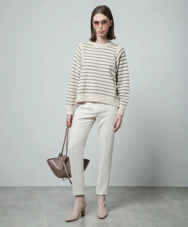 Max Mara Weekend NATURA white striped sweater