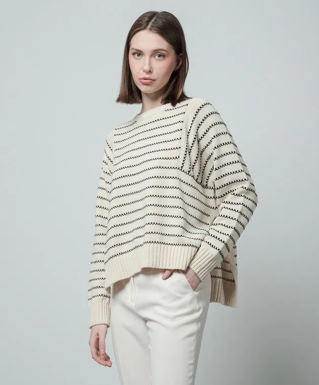 Max Mara Weekend NATURA white striped sweater