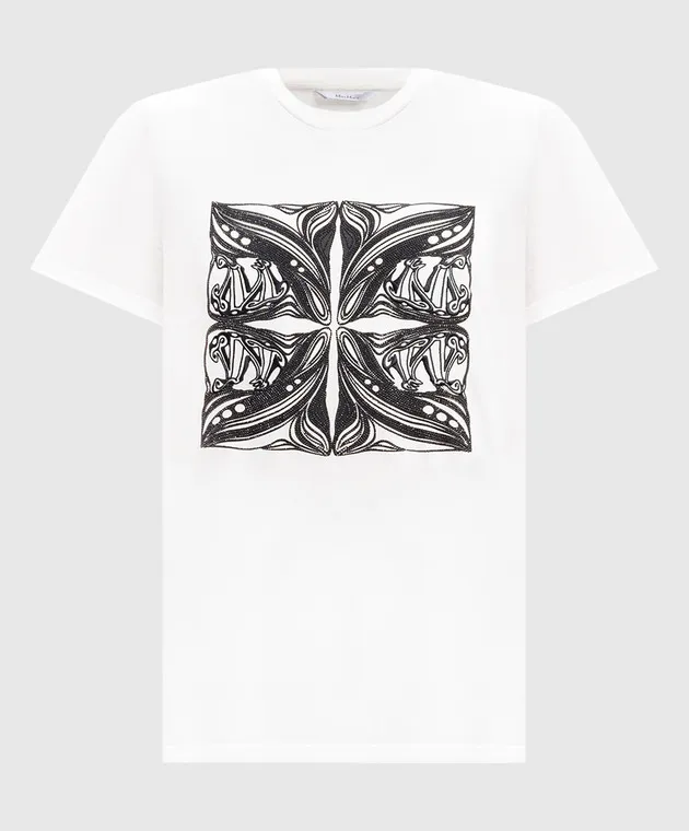 Max Mara White FARAD t-shirt with crystals