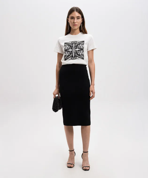 Max Mara White FARAD t-shirt with crystals