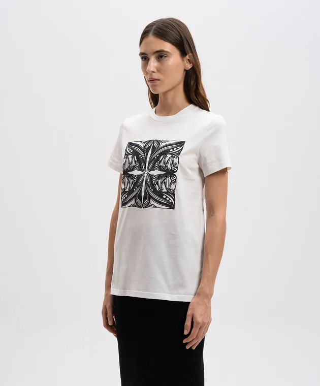 Max Mara White FARAD t-shirt with crystals