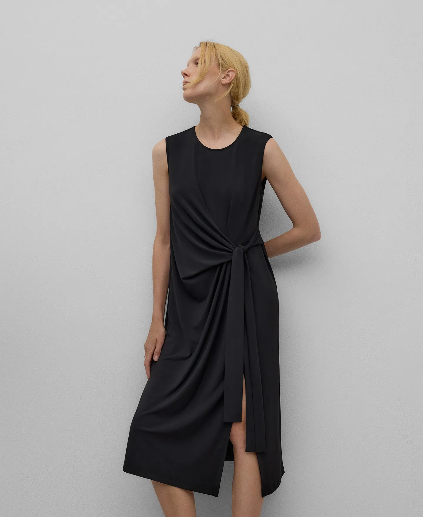 Midi dress with knot woman