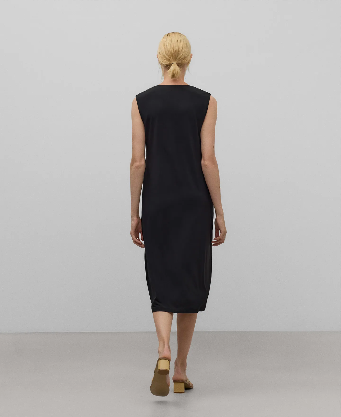 Midi dress with knot woman