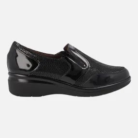 Mocasines confort para mujer en combinado negro