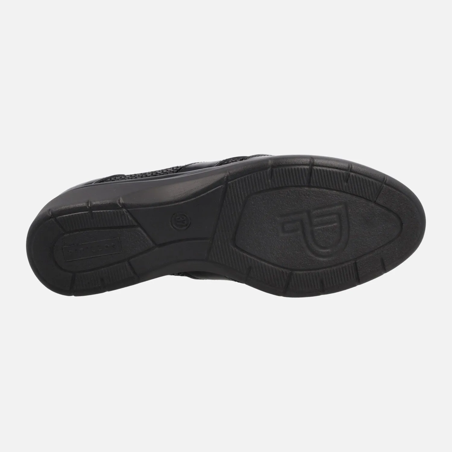 Mocasines confort para mujer en combinado negro