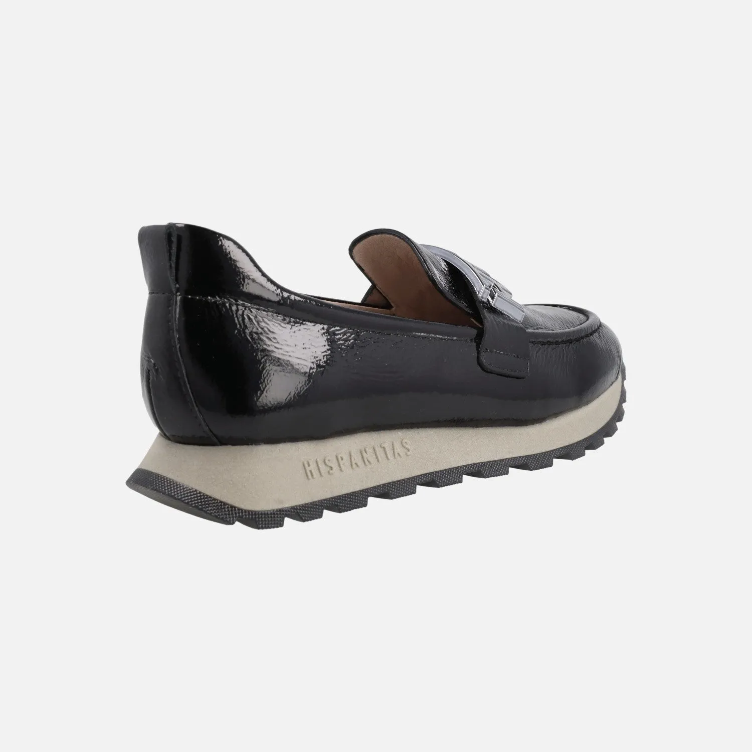 Mocasines de estilo deportivo Loira en charol negro