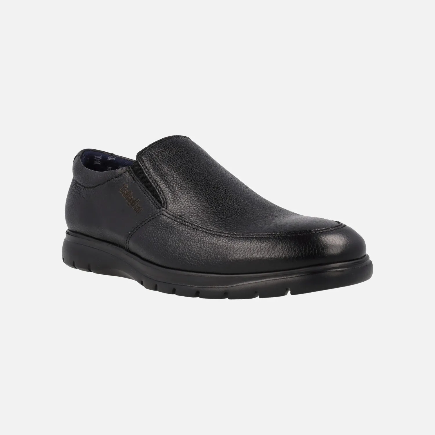 Mocasines negros de piel con piso Extralight para hombre