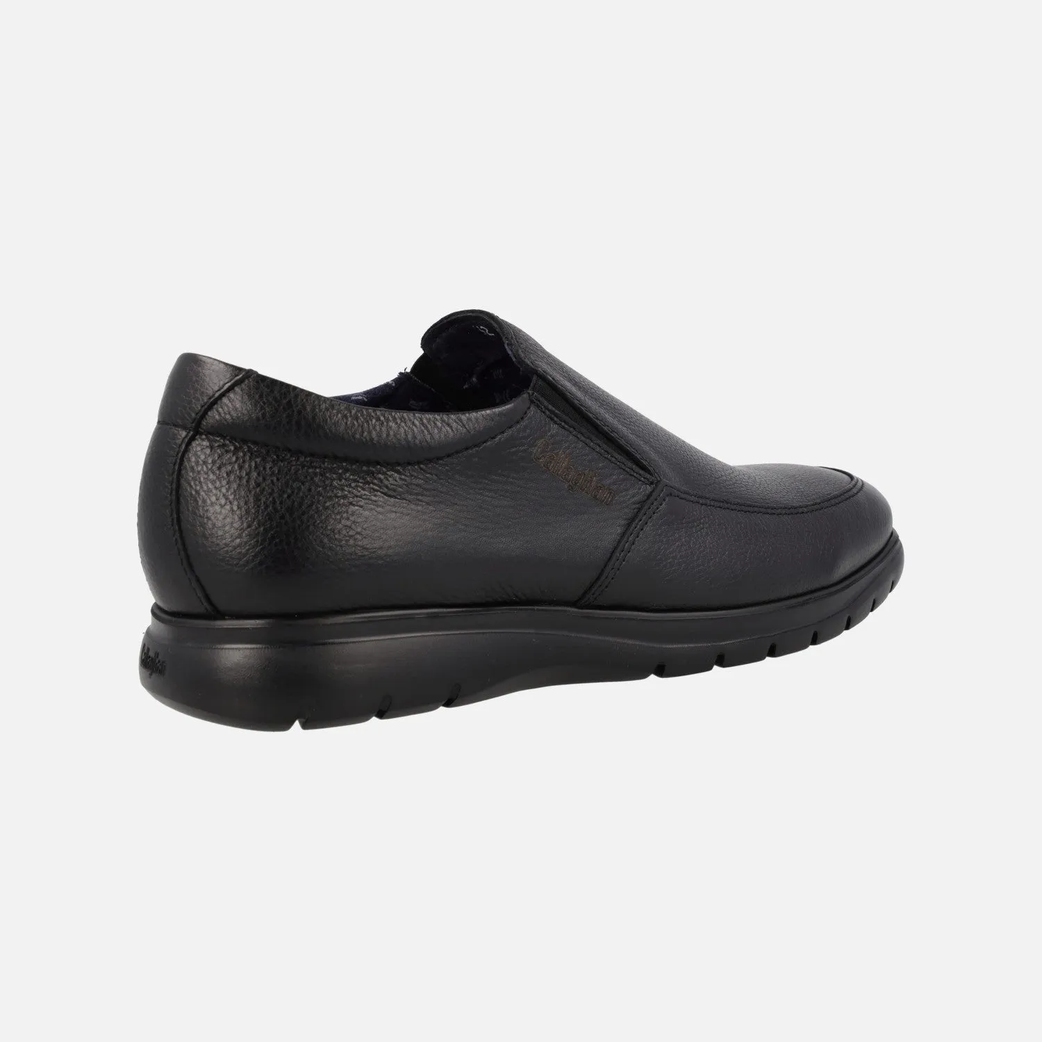 Mocasines negros de piel con piso Extralight para hombre