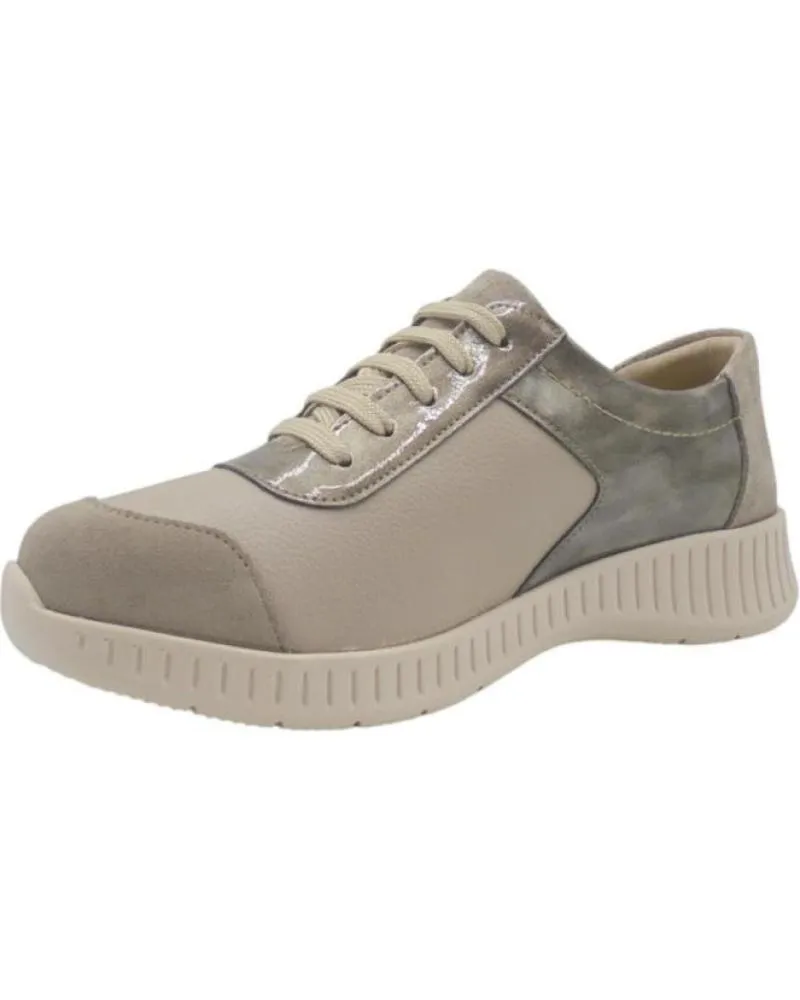 Mocasines SUAVE BY LEYLAND  de Mujer 3302 ZAPATO CORDONES Y CREMALLERA PLANTILLA EXTRAIBLE  BEIGE