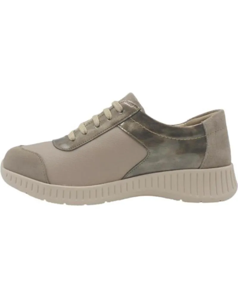 Mocasines SUAVE BY LEYLAND  de Mujer 3302 ZAPATO CORDONES Y CREMALLERA PLANTILLA EXTRAIBLE  BEIGE