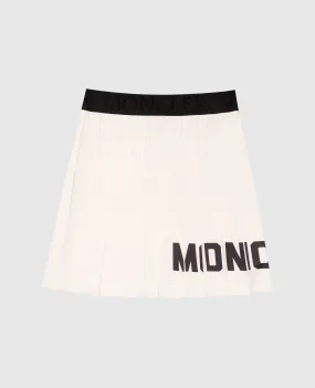 Moncler ENFANT Children's white pleated skirt with logo print