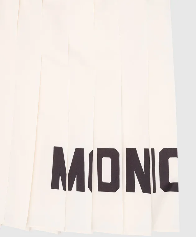 Moncler ENFANT Children's white pleated skirt with logo print