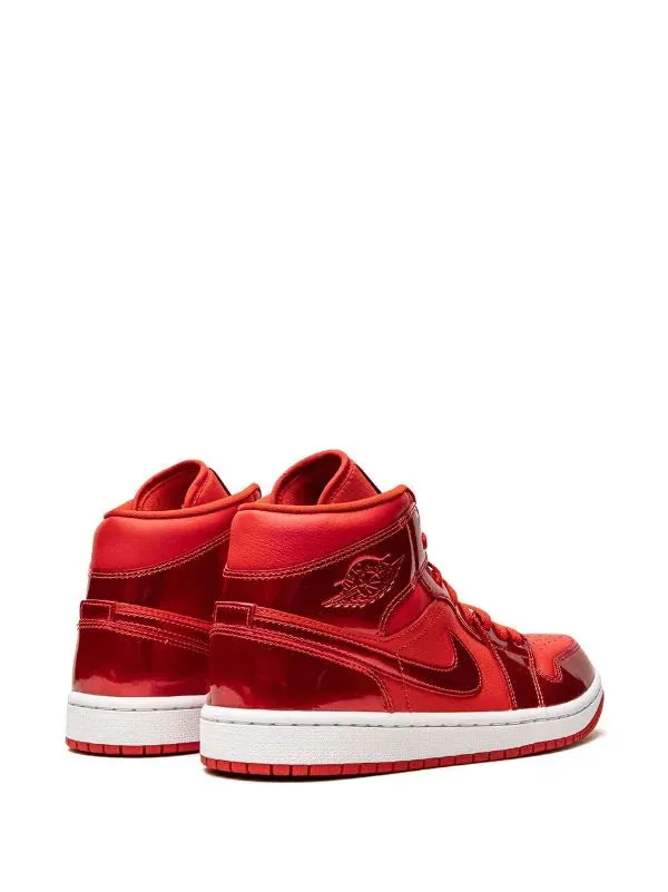 N370O Jordan tenis Air Jordan 1 Mid charol rojo