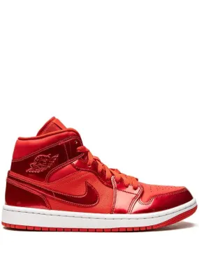 N370O Jordan tenis Air Jordan 1 Mid charol rojo