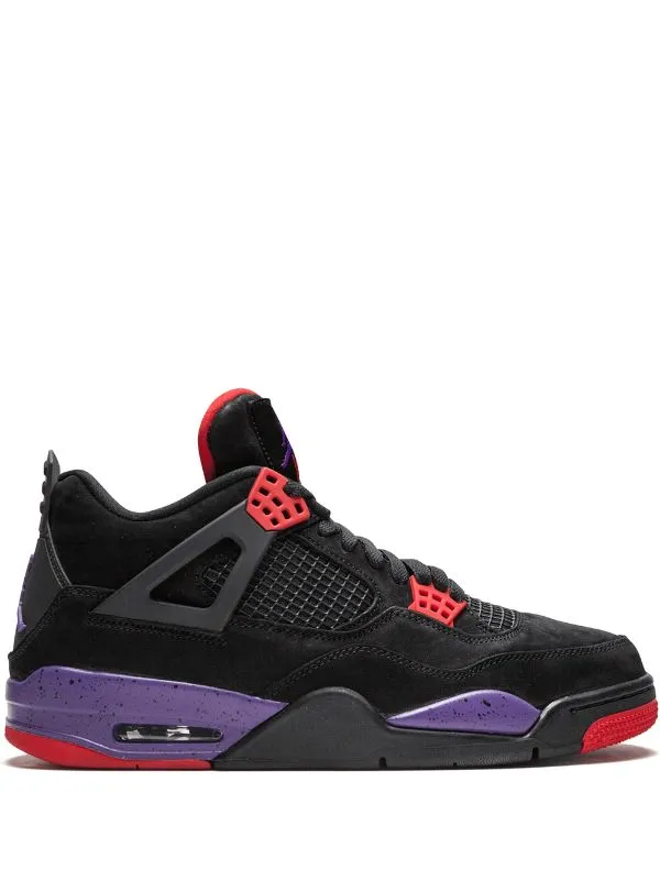 N372O Jordan tenis Air Jordan 4 Retro raptors negro rojo morado