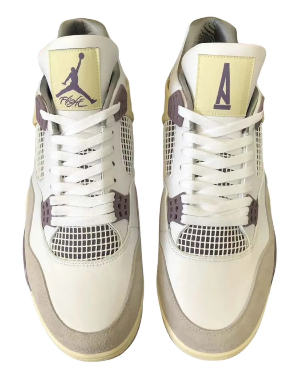 N373O Jordan A Ma Maniere x Air Jordan 4 White Grey Purple