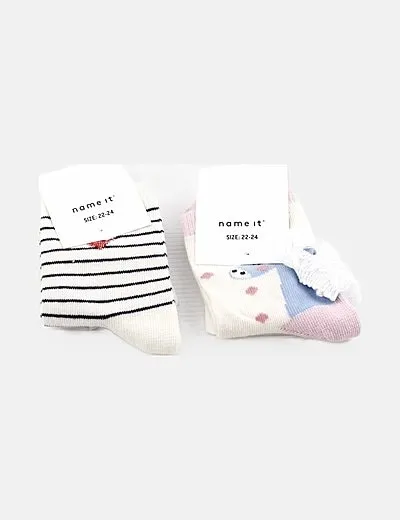 Name it Pack de 2 calcetines blancos estampado