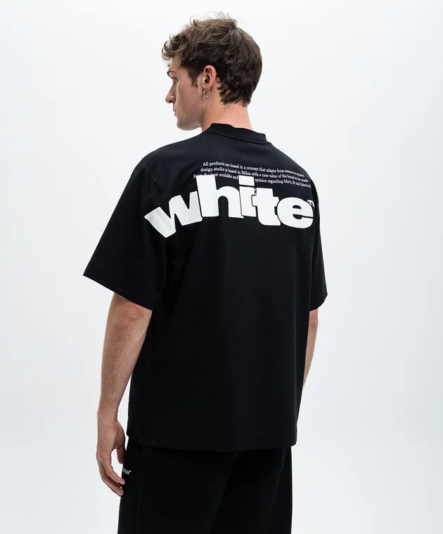 Off-White Black t-shirt with contrasting logo print