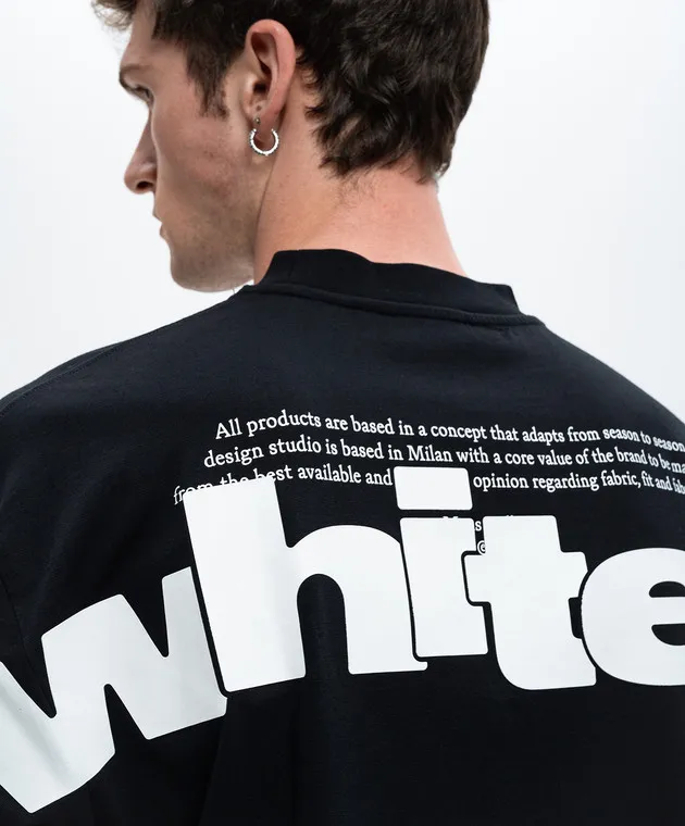 Off-White Black t-shirt with contrasting logo print