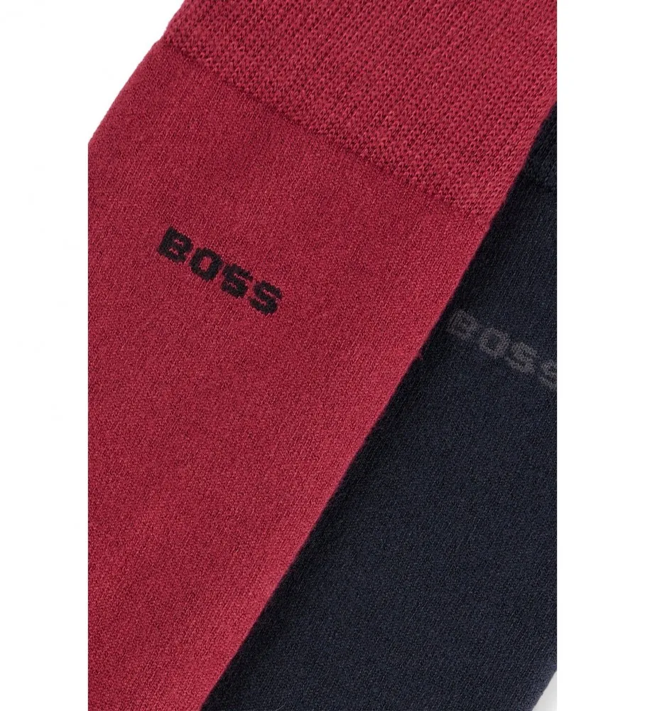 Pack 2 Pares de Calcetines Bamboo rojo, marino