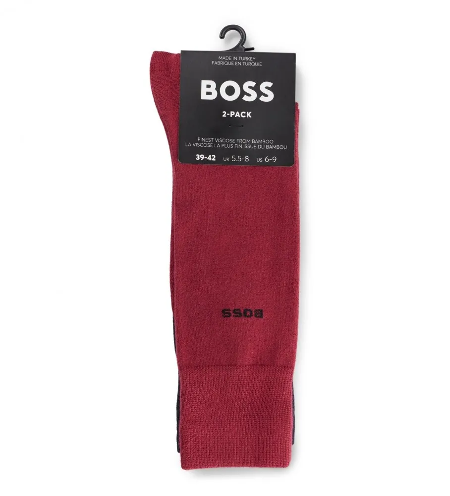 Pack 2 Pares de Calcetines Bamboo rojo, marino