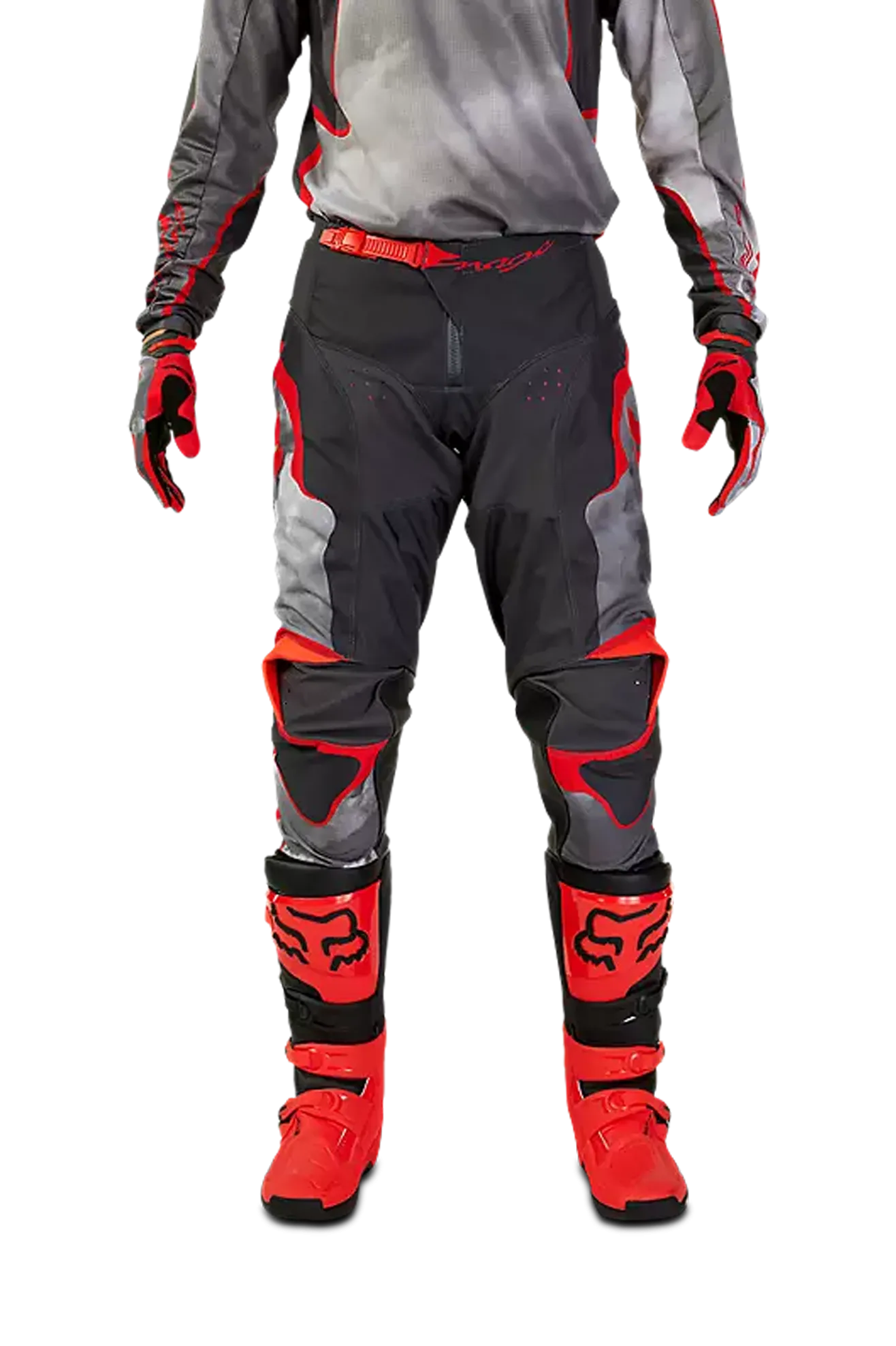 Pantalones de Cross FOX 180 Atlas Gris-Rojo