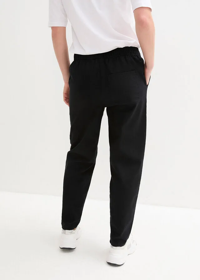 Pantalón de lino Negro