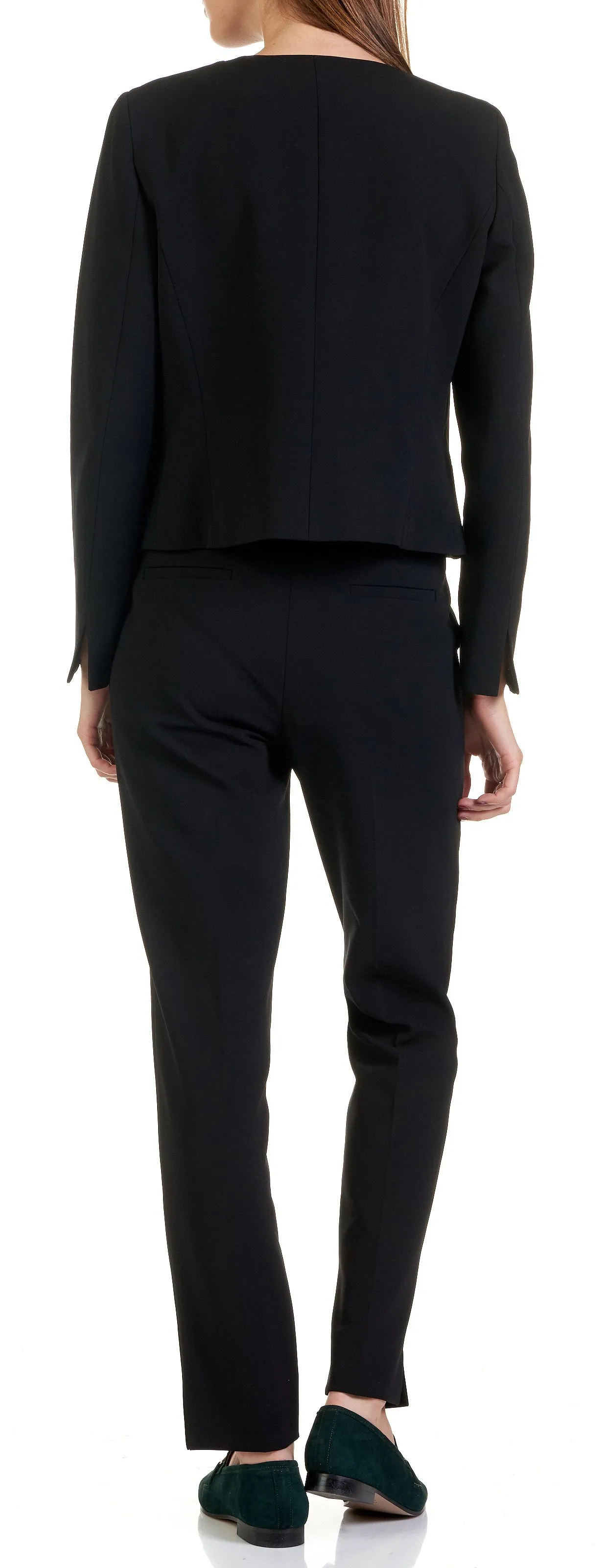 Pantalón slim de crepé en negro