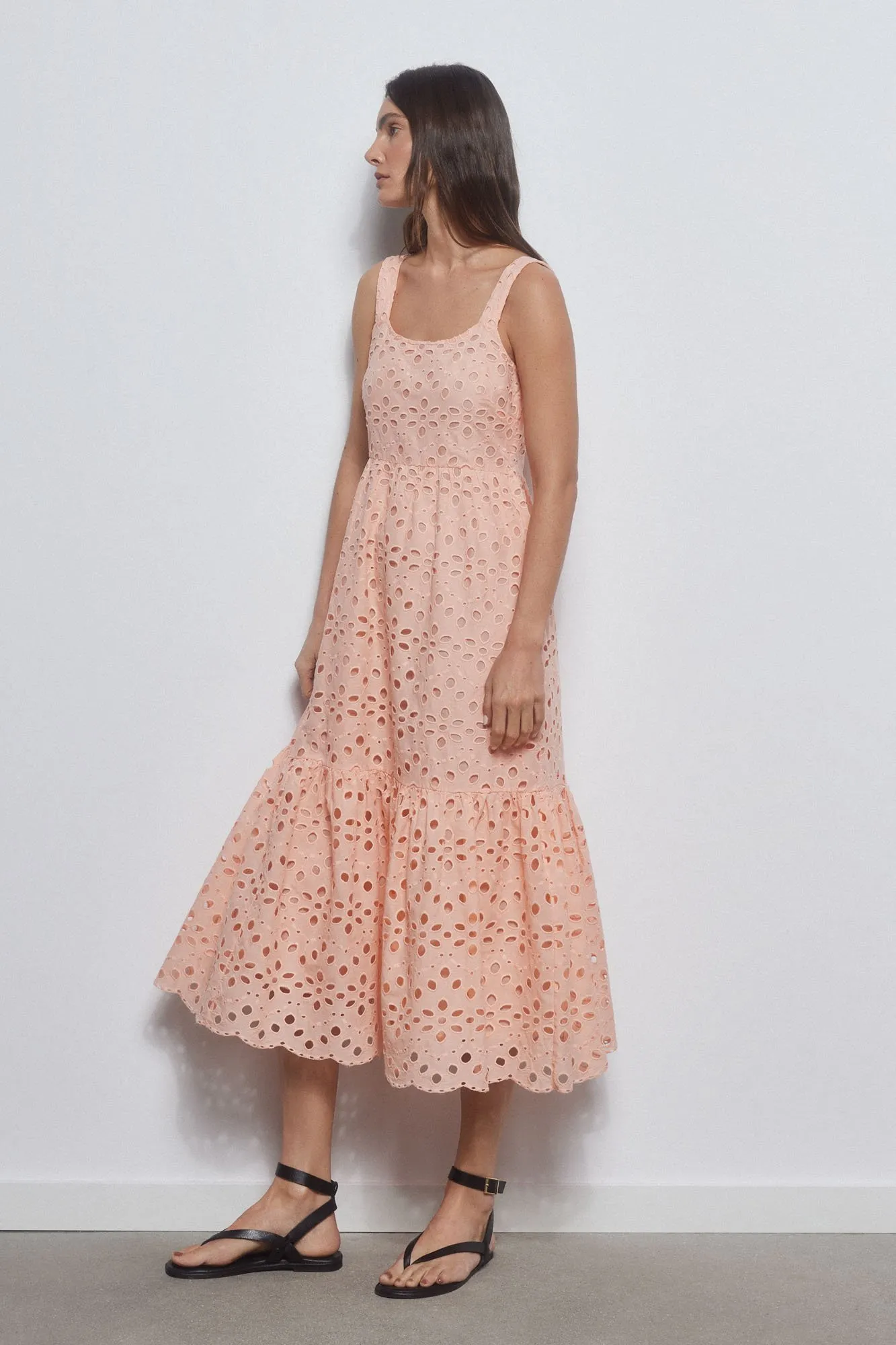 Perforated cotton dress